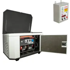 A-iPower A8000EAX в супертихом зимнем кожухе 1400SS RAL 7035 + блок автозапуска A-iPower 400 В, 25 А