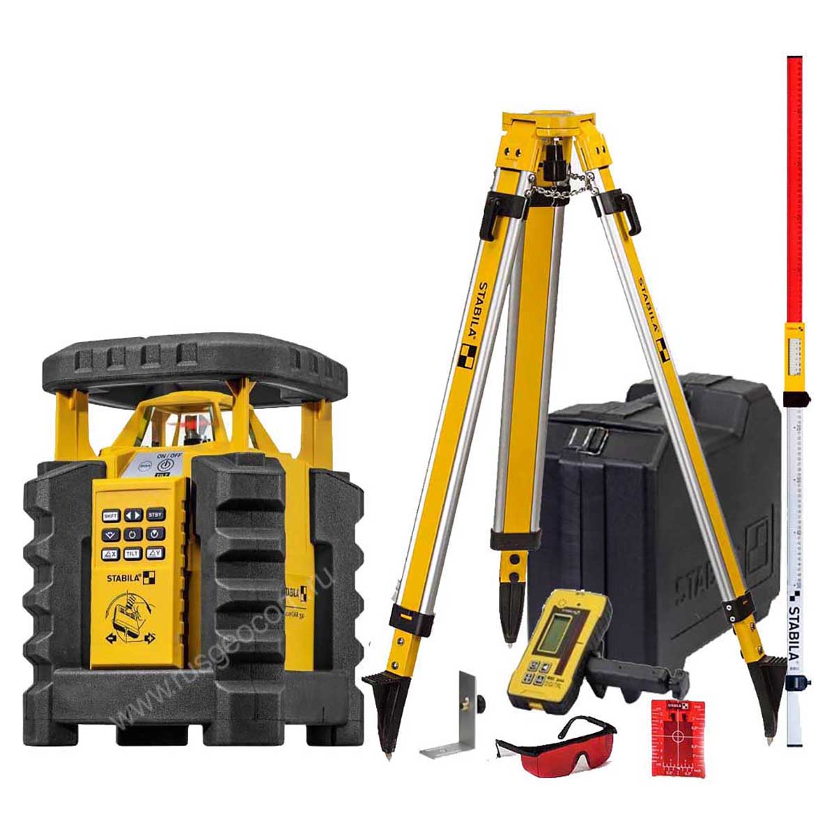 STABILA LAR 350 + штатив + рейка - ротационный нивелир с красным лучом