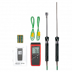 Термометр RGK CT-12 с погружным зондом температуры TR-10W и поверхностным зондом TR-10S с поверкой комплект