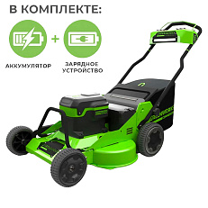 Аккумуляторная газонокосилка самоходная Greenworks GC82LM30 бесщеточная, 82V с АКБ 8 Ач + ЗУ