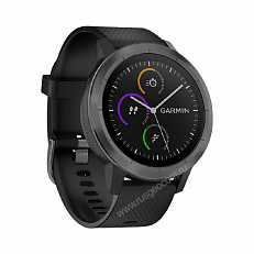 часы Garmin Vivoactive 3 с функцией GARMIN PAY, черные с черным ремешком