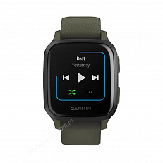 gps Часы Garmin Venu Sq Music Edition темно-зеленый с серым алюминиевым безелем